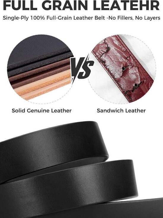 Stylish Women\'s Full Grain Leather Belt for Jeans & Dresses - Gold Buckle Gift